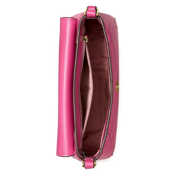 New Kate Spade Monica Small Flap Crossbody bag Pebble Leather Nouveau Rose - Picture 4 of 4